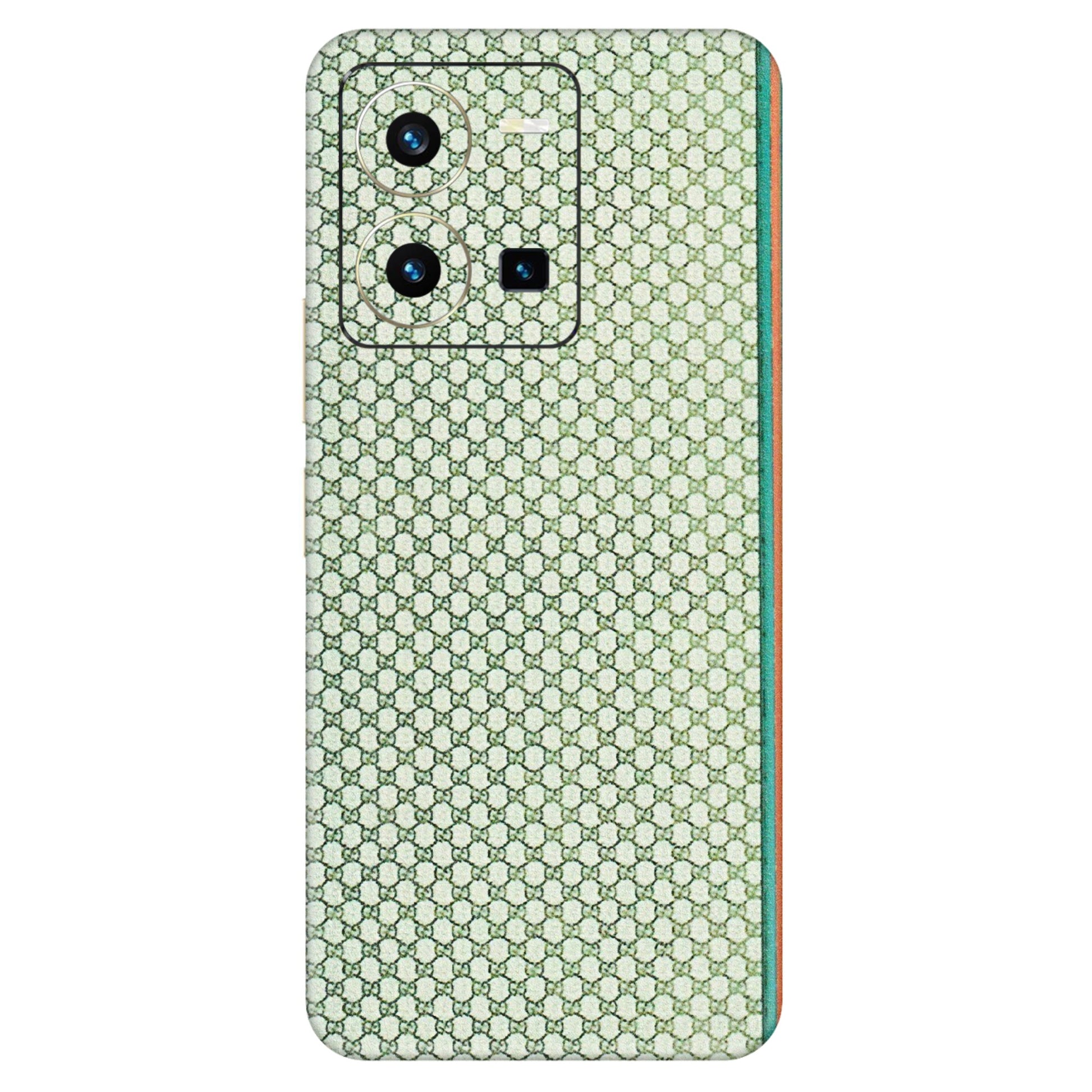 VIVO Y Series Phone Skins (All Models) - Gucci Fabric Pattern - 3D Embossed Finish (L-73) Vivo Y35 2022