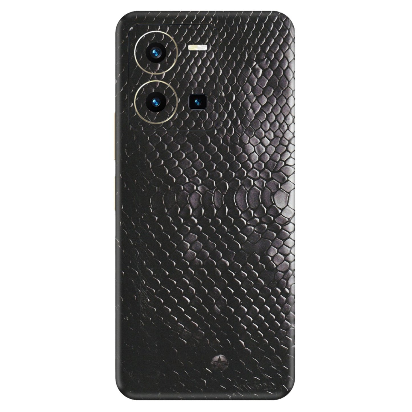 VIVO Y Series Phone Skins (All Models) - Black Snack Leather - Matte Finish (M-147) Vivo Y35 2022