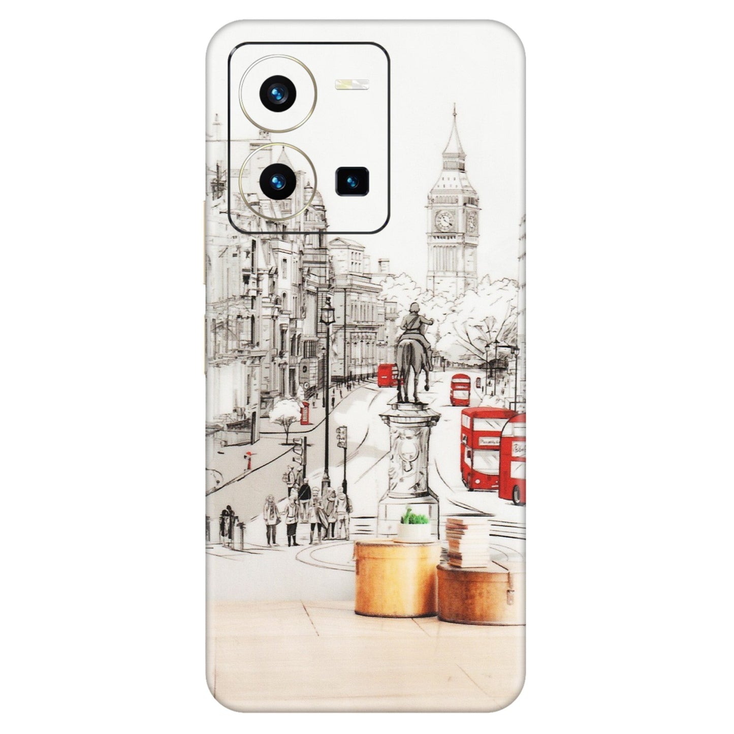 VIVO Y Series Phone Skins (All Models) - London Street - Transparent Finish (T-02) Vivo Y35 2022