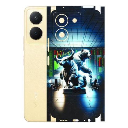 VIVO Y Series Phone Skins (All Models) - Stock Market Sensex Bear vs Bulls - 3D Embossed Finish (L-15) Vivo Y36