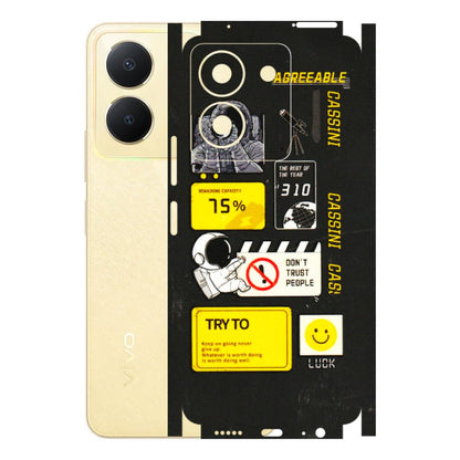 VIVO Y Series Phone Skins (All Models) - Black Cassini - 3D Embossed Finish (L-161) Vivo Y36