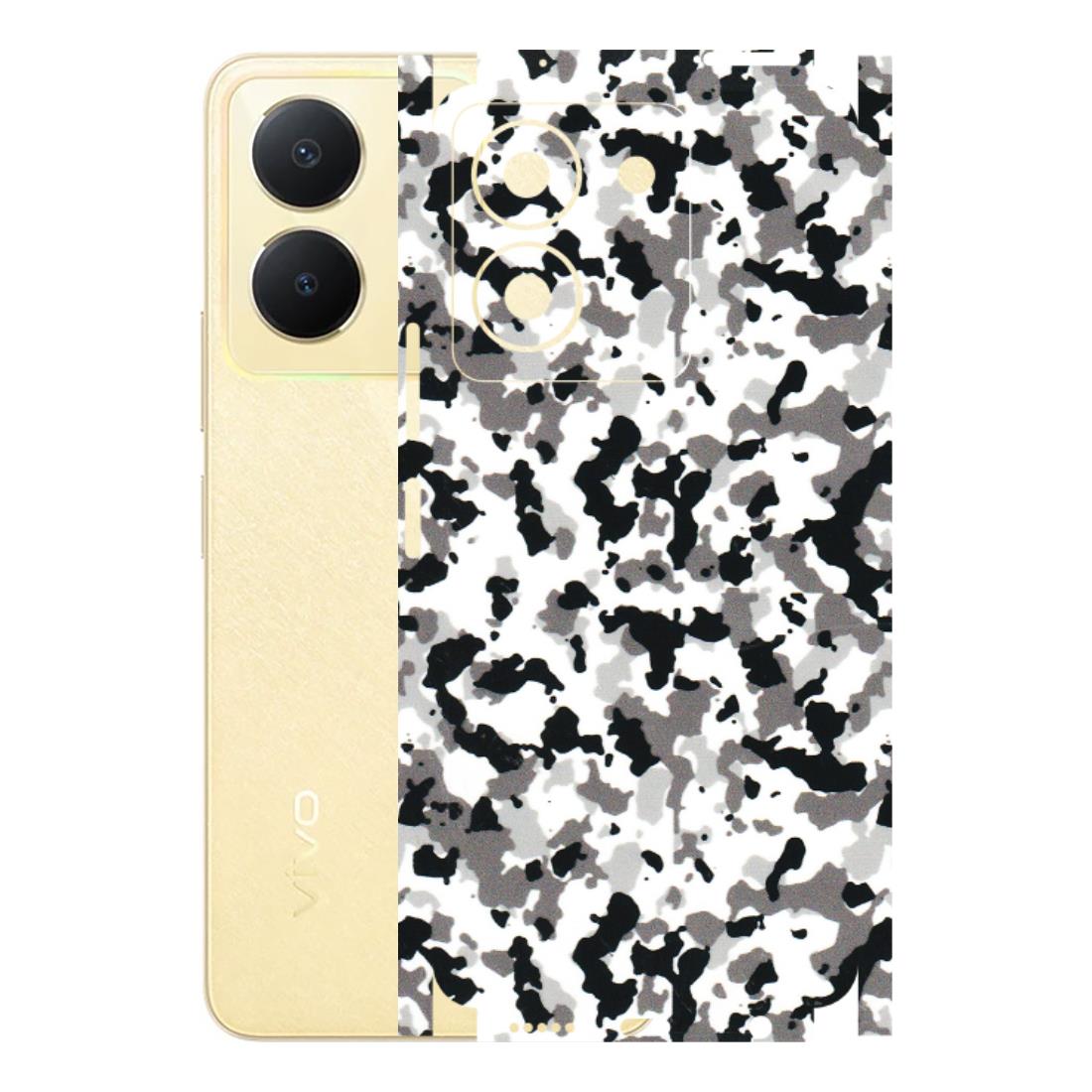 VIVO Y Series Phone Skins (All Models) - White Black Camouflage - 3D Embossed Finish (L-18) Vivo Y36