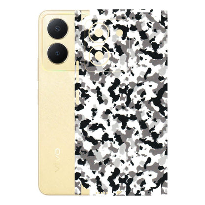 VIVO Y Series Phone Skins (All Models) - White Black Camouflage - 3D Embossed Finish (L-18) Vivo Y36