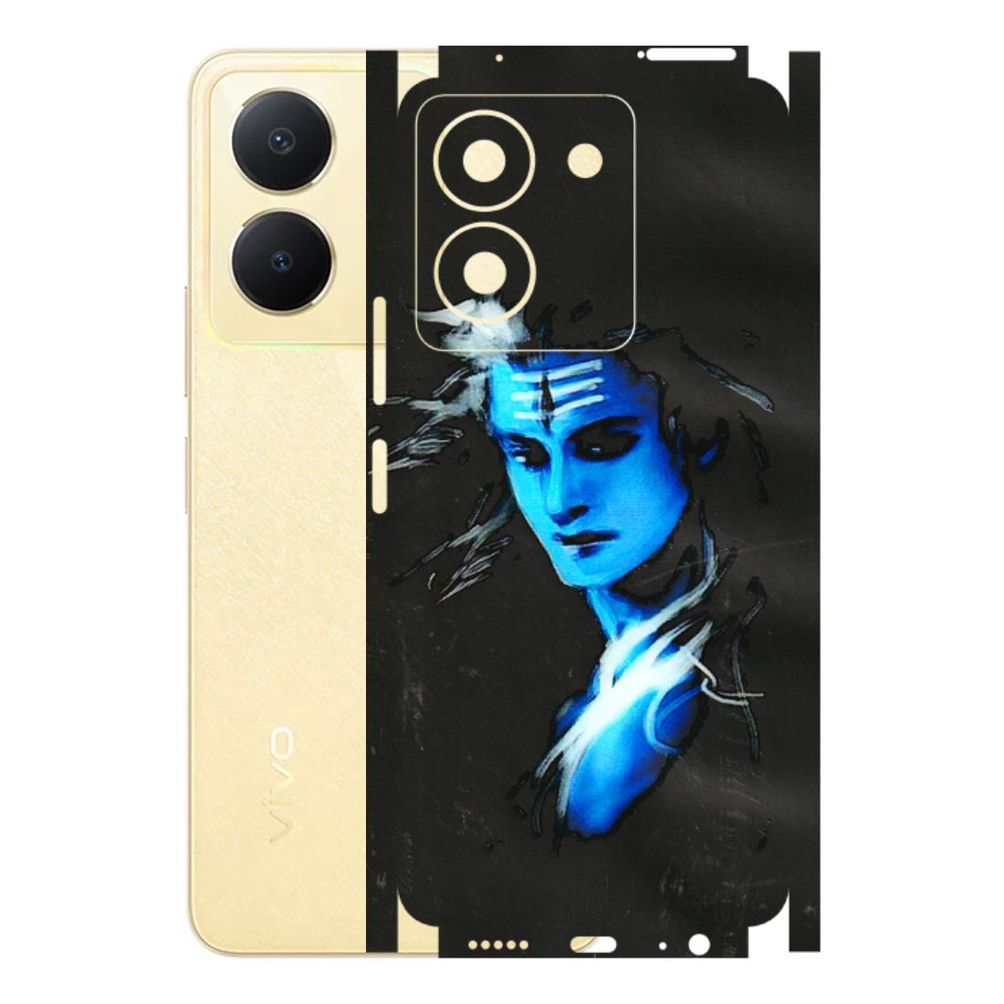 VIVO Y Series Phone Skins (All Models) - Har Har Mahadev Blue/Black - 3D Embossed Finish (L-185) Vivo Y36