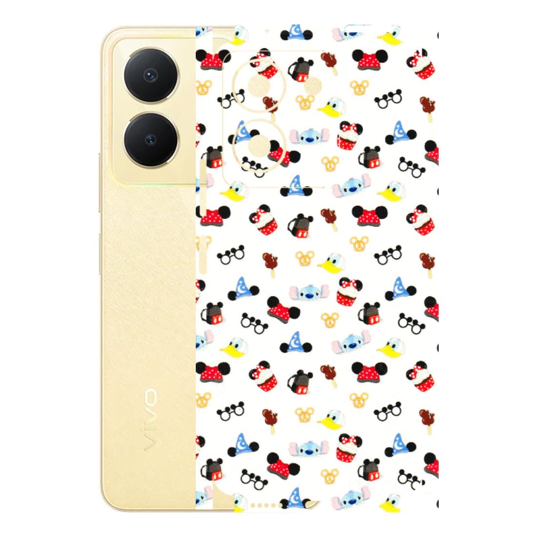 VIVO Y Series Phone Skins (All Models) - Minnie Mouse & Donald Doodles s - 3D Embossed Finish (L-194) Vivo Y36