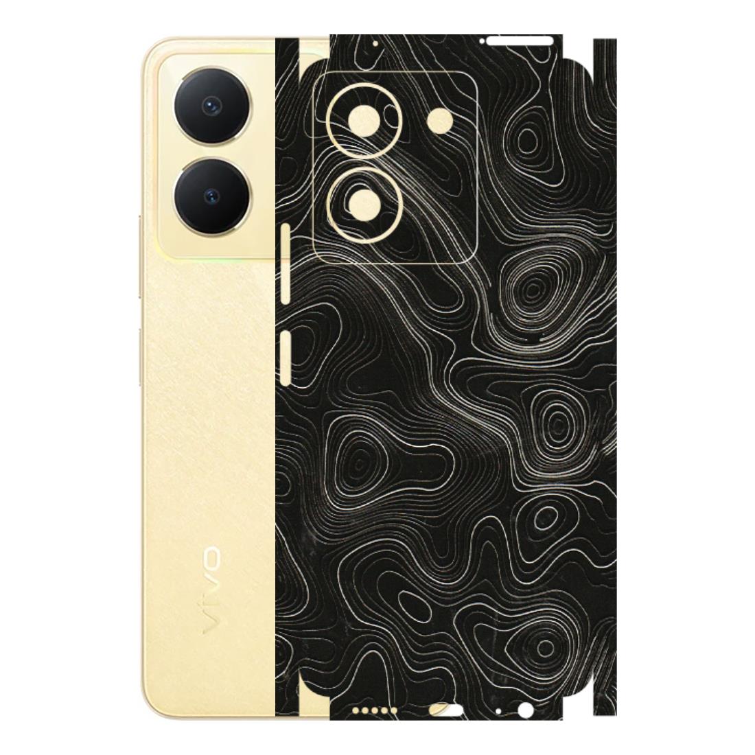 VIVO Y Series Phone Skins (All Models) - Black Swirl - 3D Embossed Finish (L-196) Vivo Y36