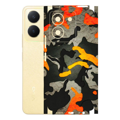 VIVO Y Series Phone Skins (All Models) - Orange Camouflage - 3D Embossed Finish (L-204) Vivo Y36