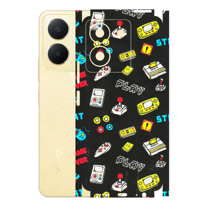 VIVO Y Series Phone Skins (All Models) - Gaming Doodles - 3D Embossed Finish (L-224) Vivo Y36