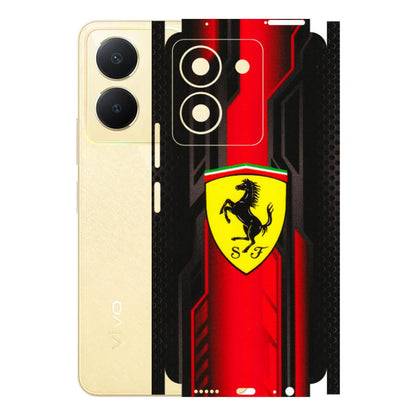 VIVO Y Series Phone Skins (All Models) - Black Ferrari Logo - 3D Embossed Finish (L-253) Vivo Y36