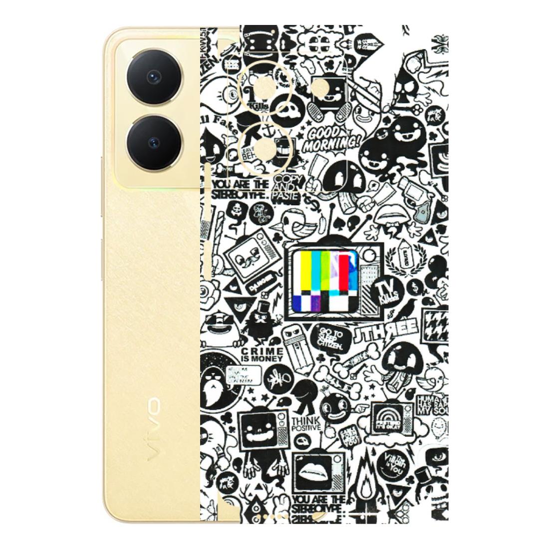 VIVO Y Series Phone Skins (All Models) - Doodles Positive Art - 3D Embossed Finish (L-263) Vivo Y36