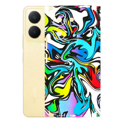 VIVO Y Series Phone Skins (All Models) - Abstract Colour Paints - 3D Embossed Finish (L-271) Vivo Y36
