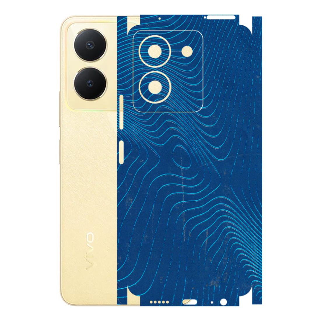 VIVO Y Series Phone Skins (All Models) - Abstract Blue Line Map - 3D Embossed Finish (L-272) Vivo Y36