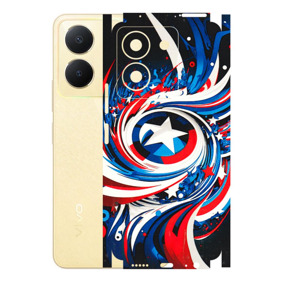 VIVO Y Series Phone Skins (All Models) - Captain America Logo - 3D Embossed Finish (L-307) Vivo Y36