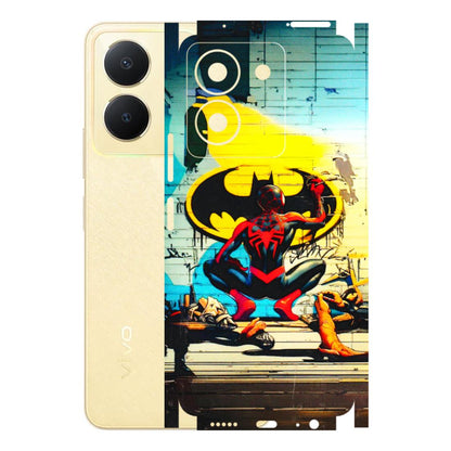 VIVO Y Series Phone Skins (All Models) - New Spiderman Bat Logo - 3D Embossed Finish (L-309) Vivo Y36