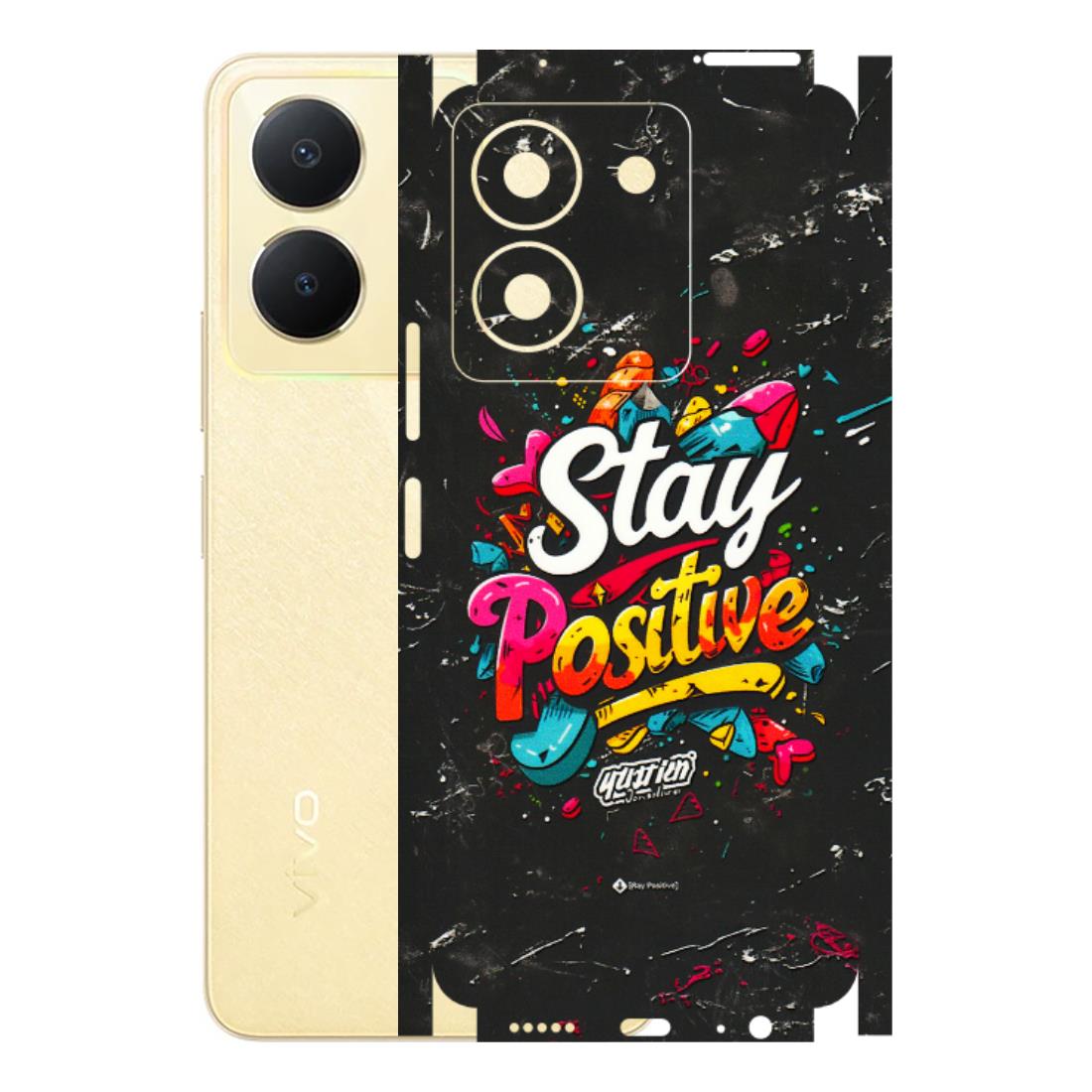VIVO Y Series Phone Skins (All Models) - Stay Positive Black - 3D Embossed Finish (L-31) Vivo Y36