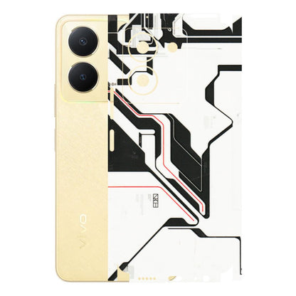 VIVO Y Series Phone Skins (All Models) - White Techy Logo - 3D Embossed Finish (L-312) Vivo Y36