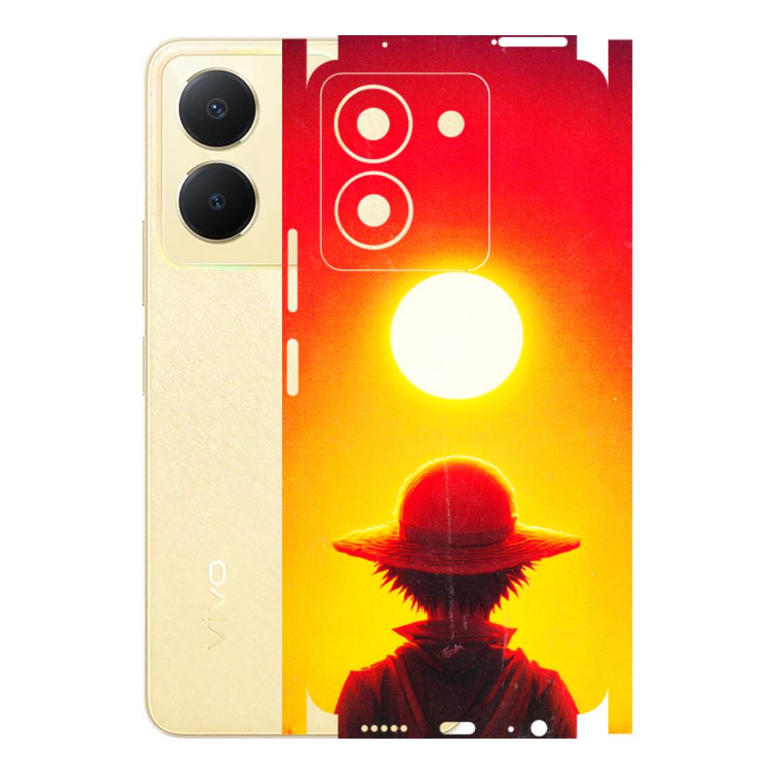 VIVO Y Series Phone Skins (All Models) - Cool Sunset With Monkey D.Luffy Anime - 3D Embossed Finish (L-329) Vivo Y36