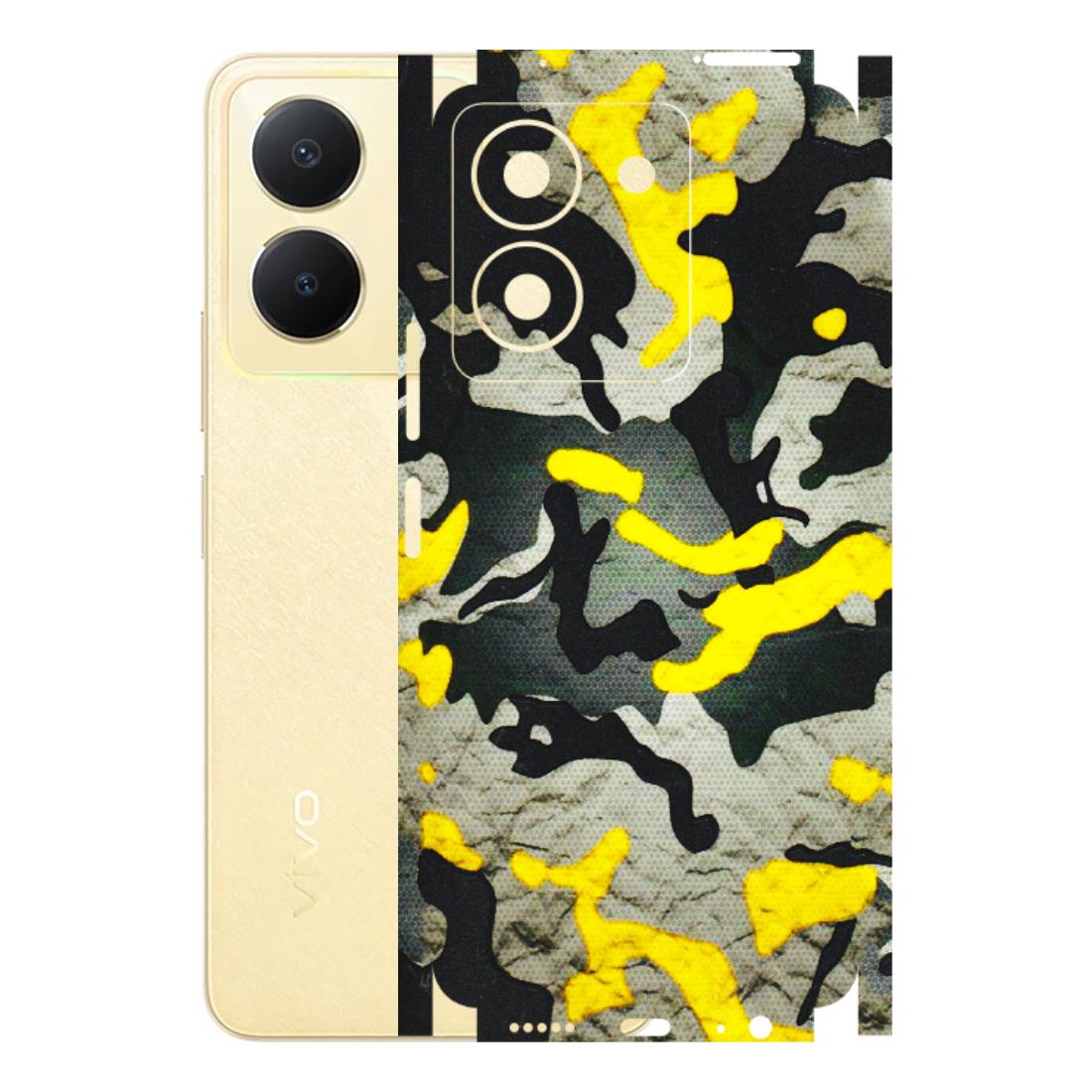 VIVO Y Series Phone Skins (All Models) - Yellow Camouflage - 3D Embossed Finish (L-61) Vivo Y36