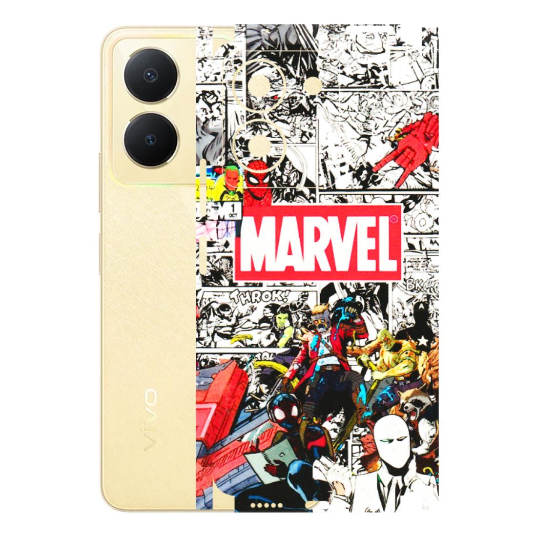 VIVO Y Series Phone Skins (All Models) - Marvel Colorful Comic - 3D Embossed Finish (L-64) Vivo Y36