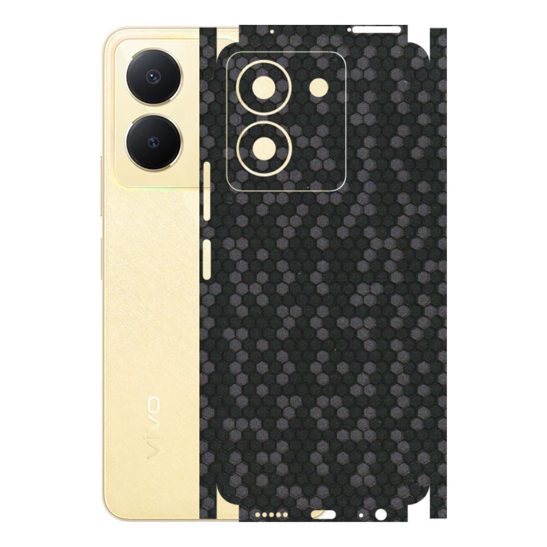 VIVO Y Series Phone Skins (All Models) - Black Grey Honeycomb Sober - 3D Embossed Finish (L-85) Vivo Y36