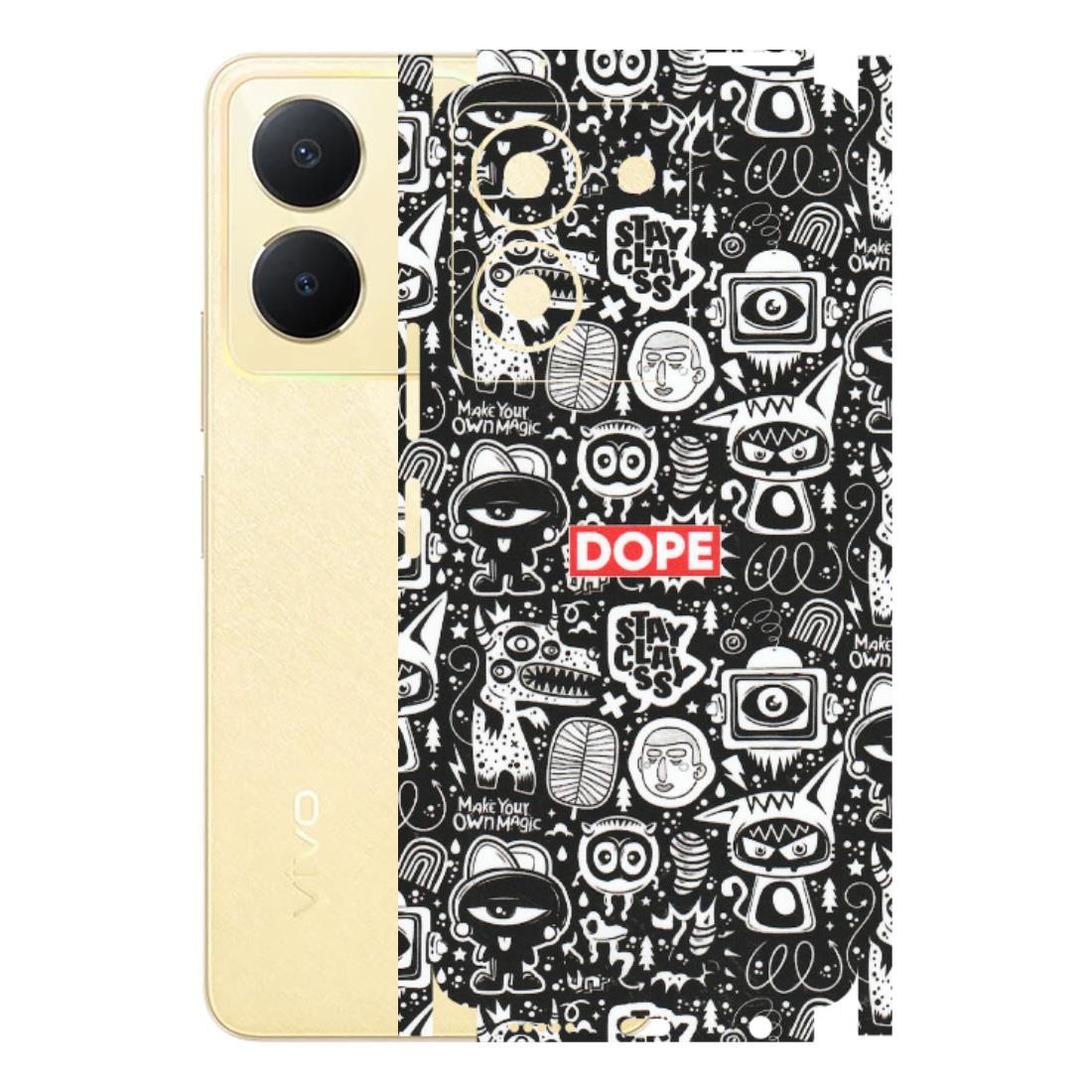 VIVO Y Series Phone Skins (All Models) - Dope Stay Classy Black Doodles - Matte Finish (M-126) Vivo Y36