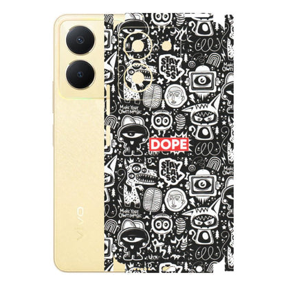 VIVO Y Series Phone Skins (All Models) - Dope Stay Classy Black Doodles - Matte Finish (M-126) Vivo Y36