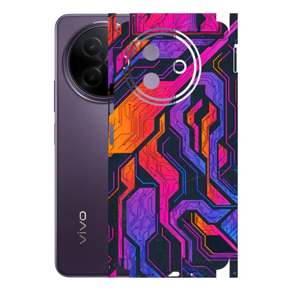 VIVO Y Series Phone Skins (All Models) - Tech Circuits Futuristic - 3D Embossed Finish (L-07) Vivo Y39 5G