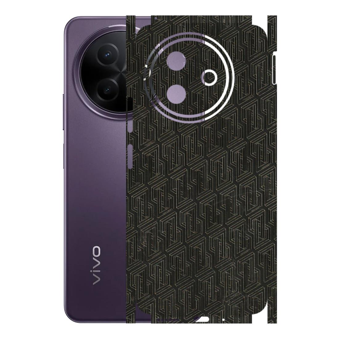VIVO Y Series Phone Skins (All Models) - Black Abstract Pattern - 3D Embossed Finish (L-117) Vivo Y39 5G