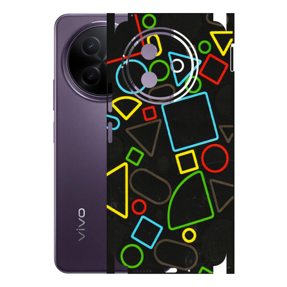 VIVO Y Series Phone Skins (All Models) - Black Shapes - 3D Embossed Finish (L-131) Vivo Y39 5G