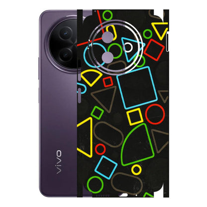 VIVO Y Series Phone Skins (All Models) - Black Shapes - 3D Embossed Finish (L-131) Vivo Y39 5G