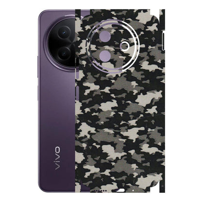 VIVO Y Series Phone Skins (All Models) - Black/Grey Camoflaunge - 3D Embossed Finish (L-142) Vivo Y39 5G