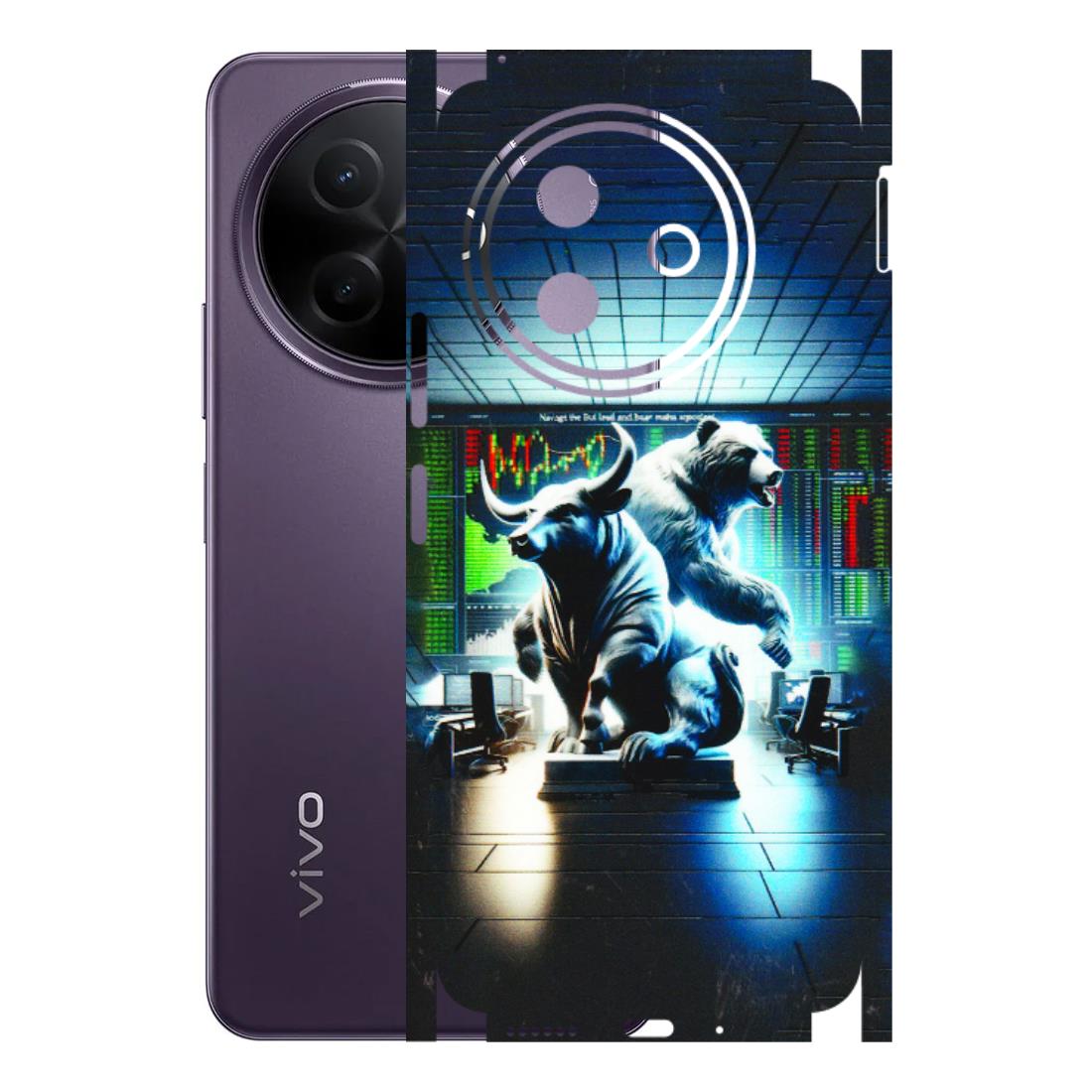 VIVO Y Series Phone Skins (All Models) - Stock Market Sensex Bear vs Bulls - 3D Embossed Finish (L-15) Vivo Y39 5G