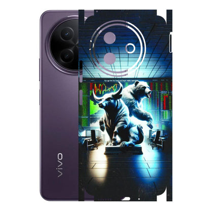 VIVO Y Series Phone Skins (All Models) - Stock Market Sensex Bear vs Bulls - 3D Embossed Finish (L-15) Vivo Y39 5G