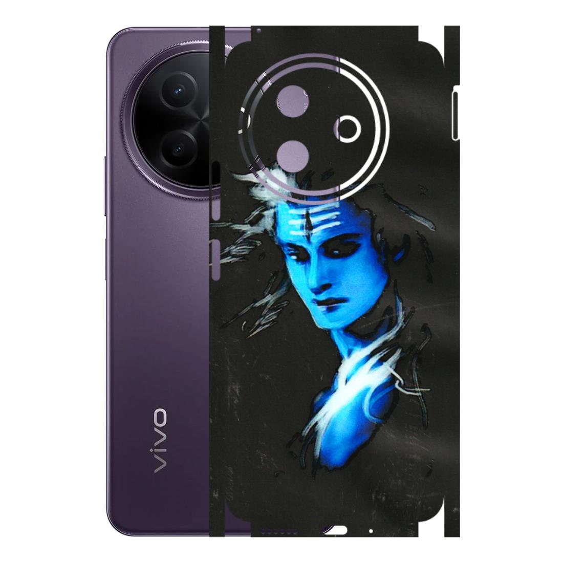 VIVO Y Series Phone Skins (All Models) - Har Har Mahadev Blue/Black - 3D Embossed Finish (L-185) Vivo Y39 5G
