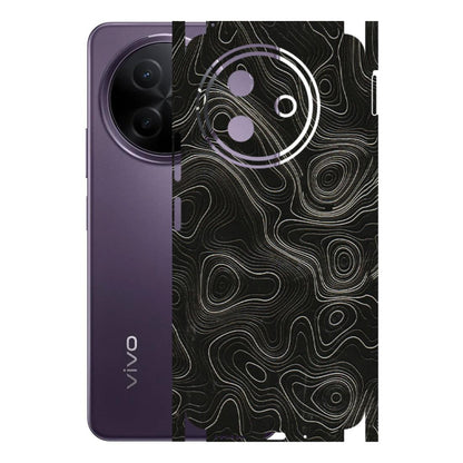 VIVO Y Series Phone Skins (All Models) - Black Swirl - 3D Embossed Finish (L-196) Vivo Y39 5G