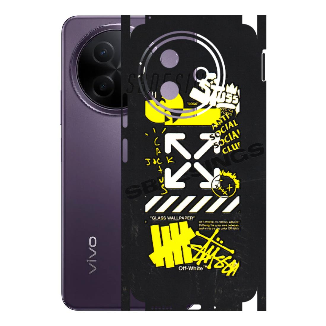 VIVO Y Series Phone Skins (All Models) - Anti Social Graffiti - 3D Embossed Finish (L-198) Vivo Y39 5G