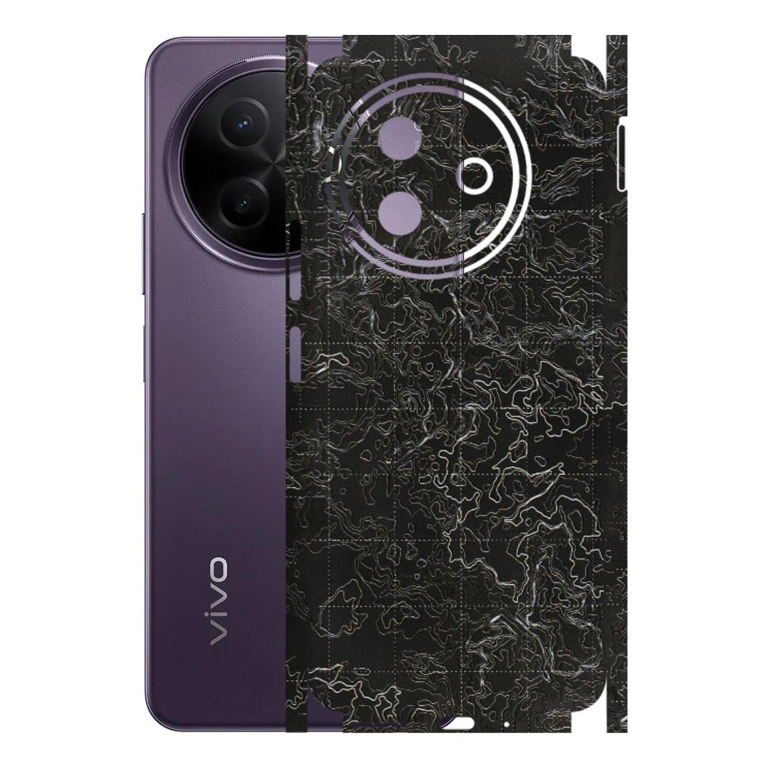 VIVO Y Series Phone Skins (All Models) - Black map Texture - 3D Embossed Finish (L-201) Vivo Y39 5G