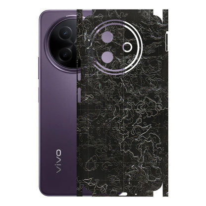 VIVO Y Series Phone Skins (All Models) - Black map Texture - 3D Embossed Finish (L-201) Vivo Y39 5G
