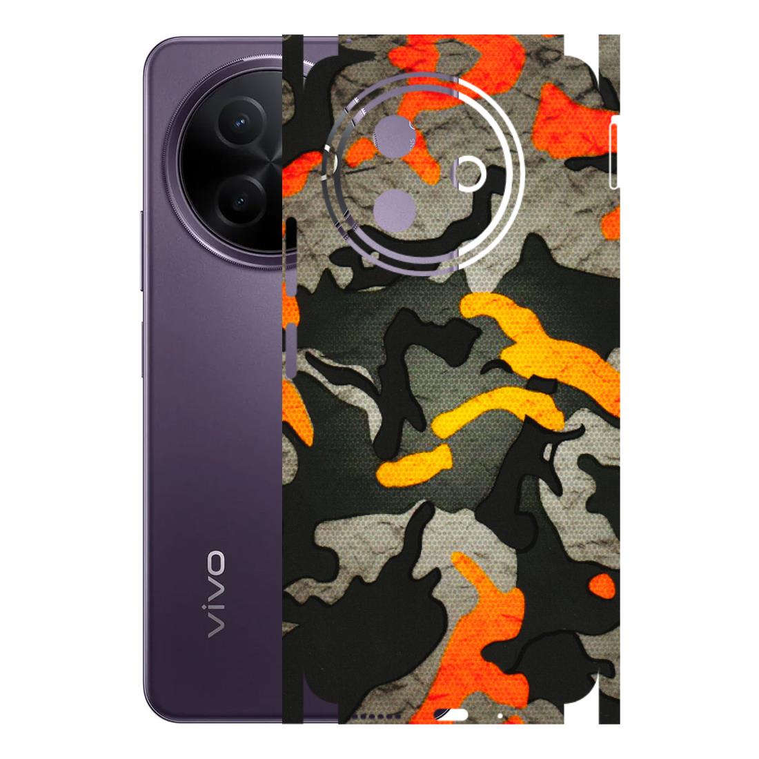 VIVO Y Series Phone Skins (All Models) - Orange Camouflage - 3D Embossed Finish (L-204) Vivo Y39 5G
