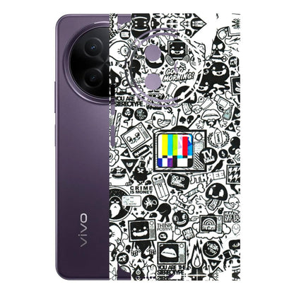 VIVO Y Series Phone Skins (All Models) - Doodles Positive Art - 3D Embossed Finish (L-263) Vivo Y39 5G