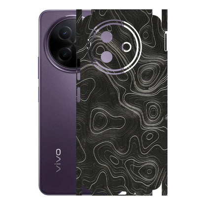 VIVO Y Series Phone Skins (All Models) - Abstract White Line Map - 3D Embossed Finish (L-269) Vivo Y39 5G