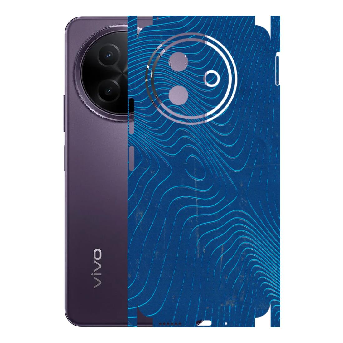 VIVO Y Series Phone Skins (All Models) - Abstract Blue Line Map - 3D Embossed Finish (L-272) Vivo Y39 5G
