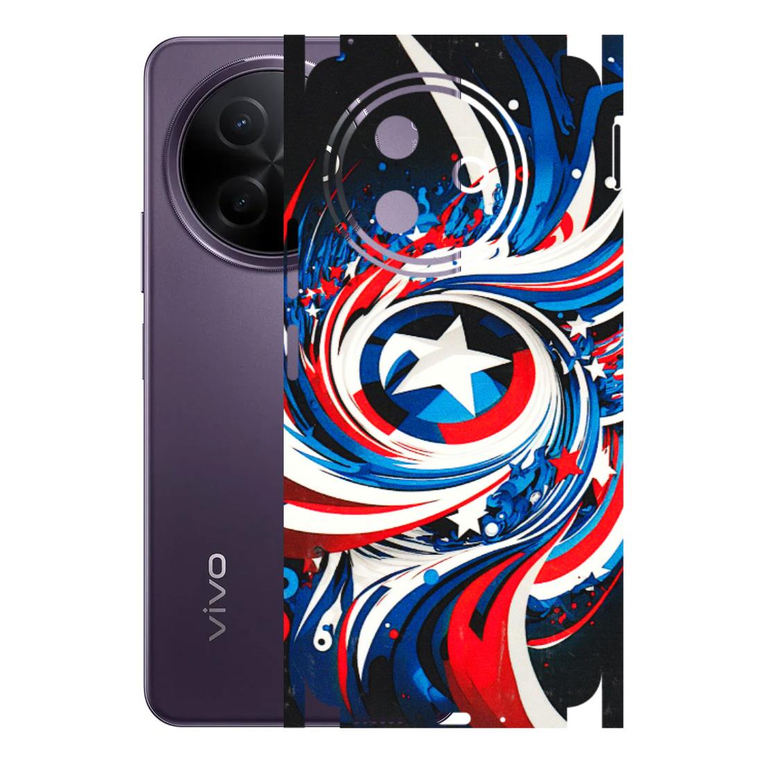 VIVO Y Series Phone Skins (All Models) - Captain America Logo - 3D Embossed Finish (L-307) Vivo Y39 5G