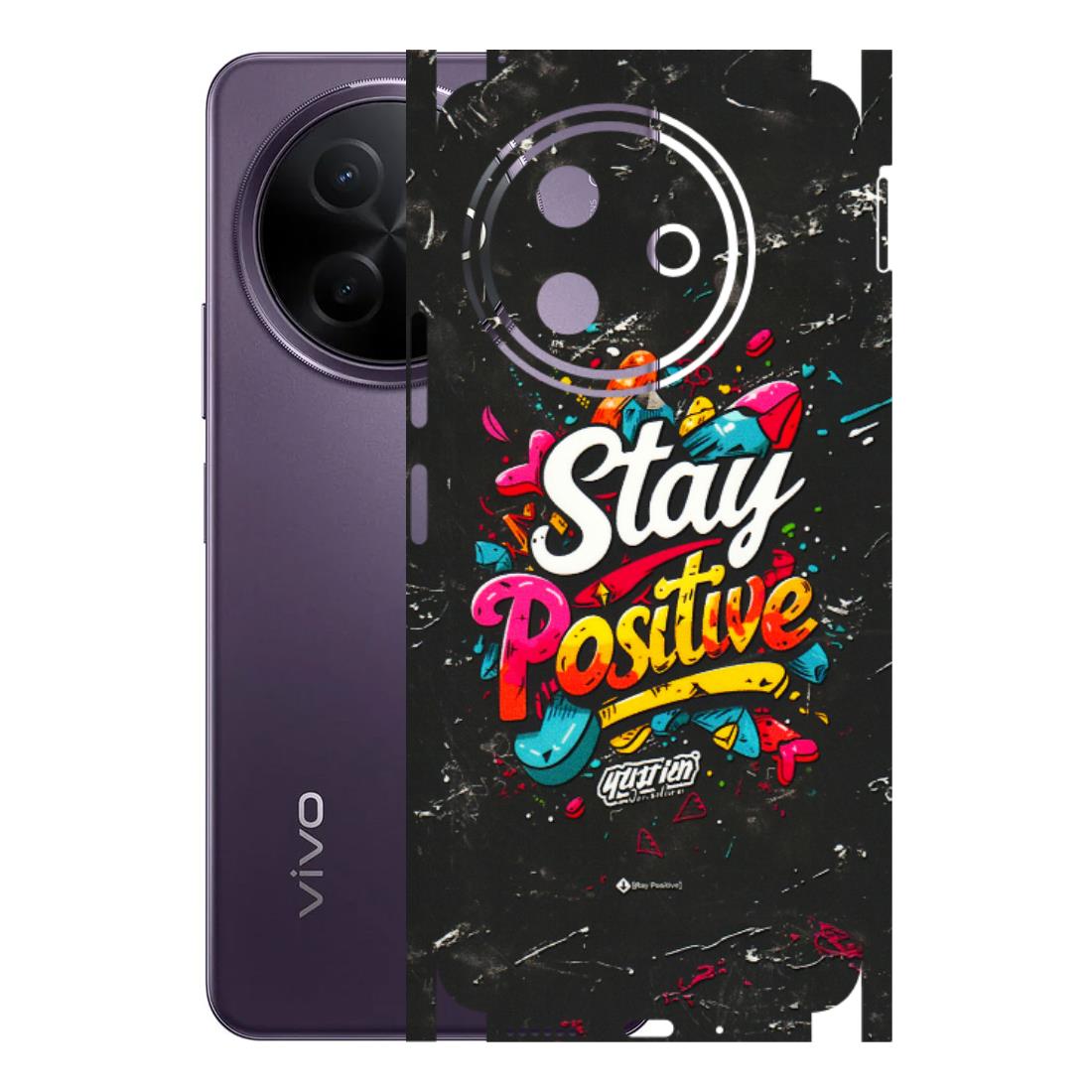 VIVO Y Series Phone Skins (All Models) - Stay Positive Black - 3D Embossed Finish (L-31) Vivo Y39 5G