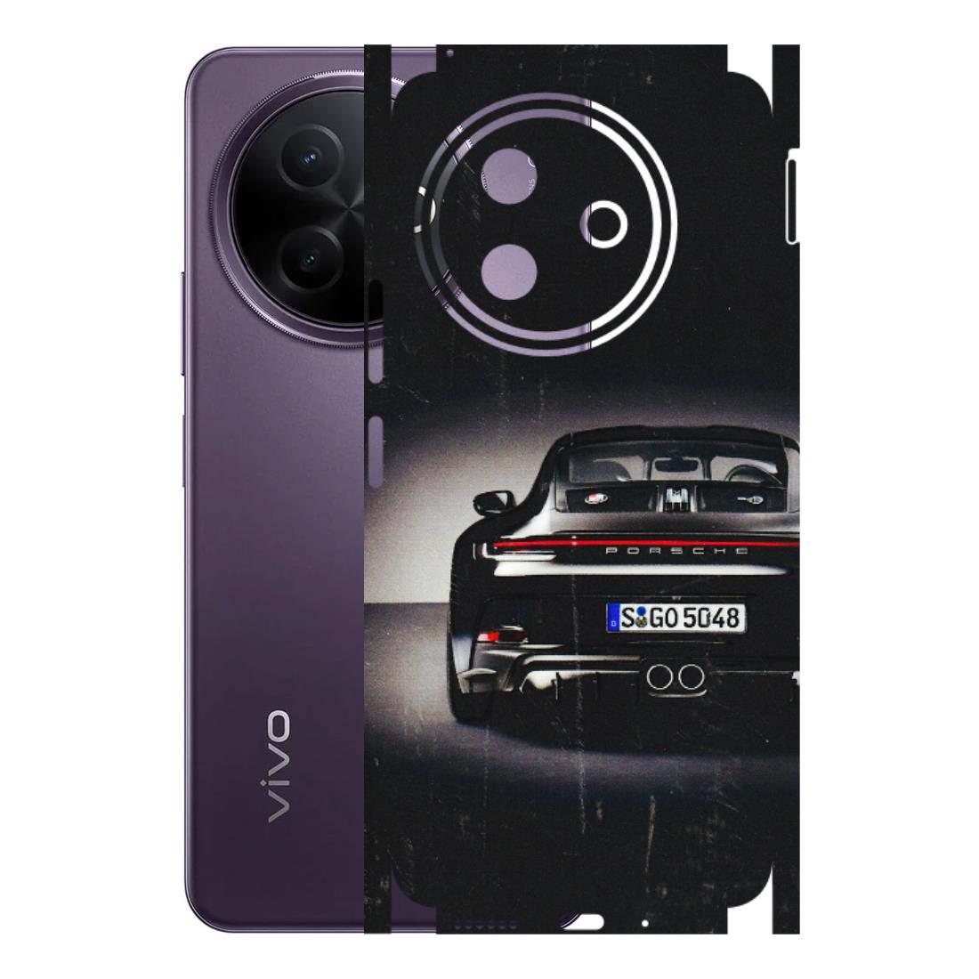 VIVO Y Series Phone Skins (All Models) - New Black Porsche GT3 - 3D Embossed Finish (L-327) Vivo Y39 5G