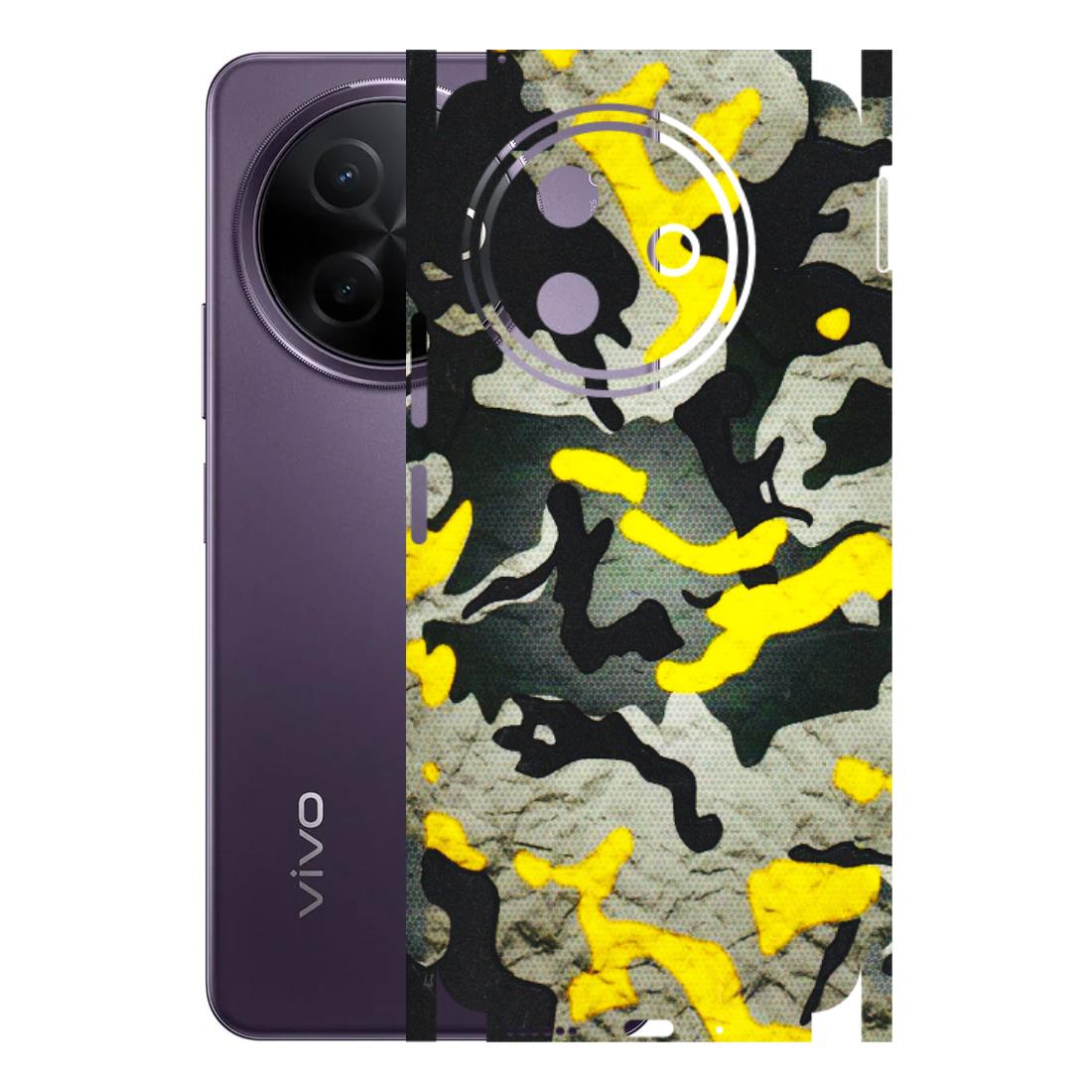 VIVO Y Series Phone Skins (All Models) - Yellow Camouflage - 3D Embossed Finish (L-61) Vivo Y39 5G