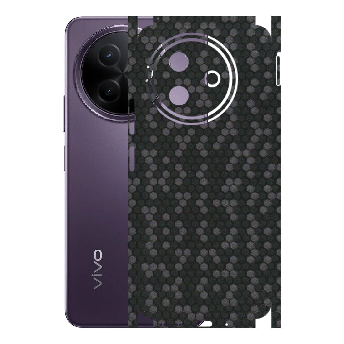 VIVO Y Series Phone Skins (All Models) - Black Grey Honeycomb Sober - 3D Embossed Finish (L-85) Vivo Y39 5G