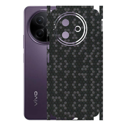 VIVO Y Series Phone Skins (All Models) - Black Grey Honeycomb Sober - 3D Embossed Finish (L-85) Vivo Y39 5G