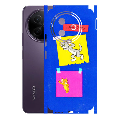 VIVO Y Series Phone Skins (All Models) - Tom N Jerry Sticky Notes - 3D Embossed Finish (L-88) Vivo Y39 5G