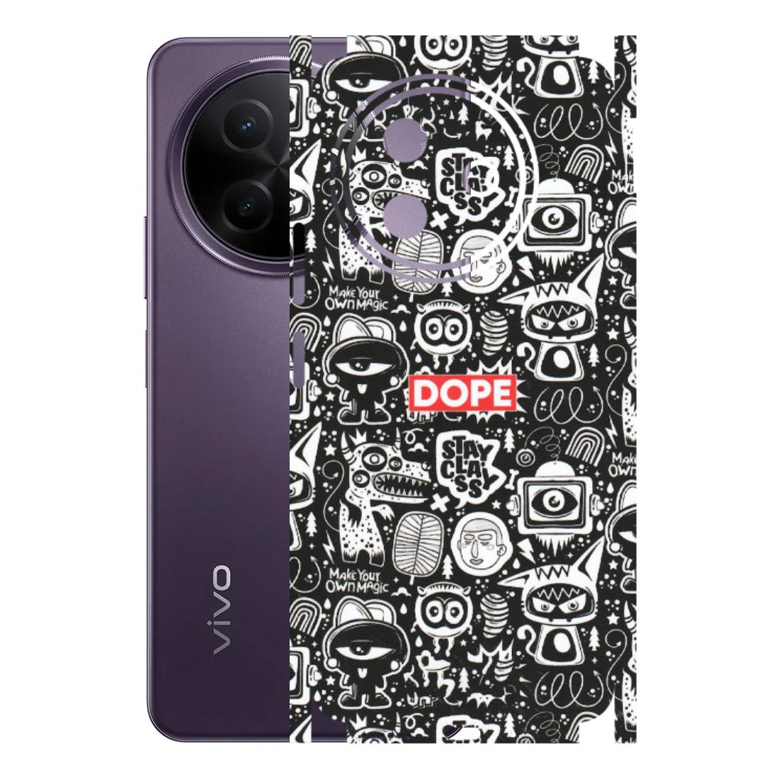 VIVO Y Series Phone Skins (All Models) - Dope Stay Classy Black Doodles - Matte Finish (M-126) Vivo Y39 5G